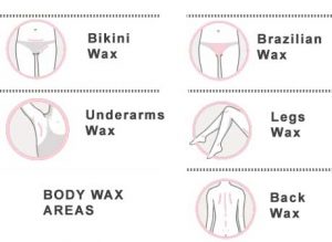 body areas to wax